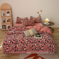 Fashion pink leopard home warm soft bed sets